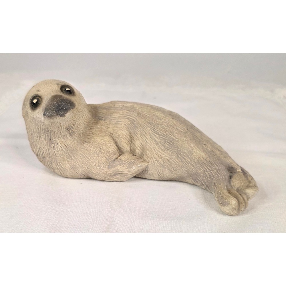 Vintage 1981 Sandicast Harp Seal Pup Figurine Sandra Brue Marine Life Sculpture